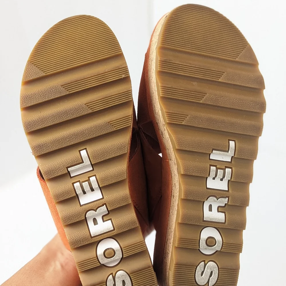 Sorel Orange Suede Cameron Sandals - Picture 13 of 16